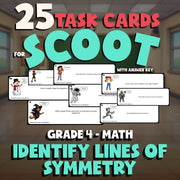 Identify Lines of Symmetry SCOOT TASK CARDS Math Game - No Prep Grade 4 Review