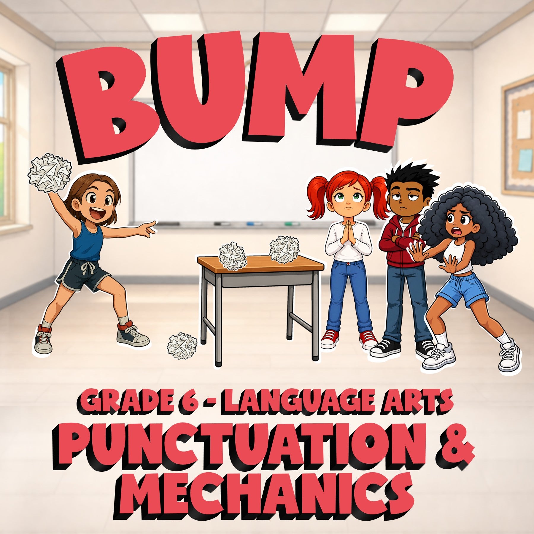 Punctuation & Mechanics BUMP ELA Game - No Prep Grade 6 Review Activity