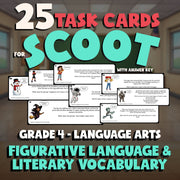 Figurative Language & Literary Vocabulary SCOOT TASK CARDS ELA Game - Grade 4