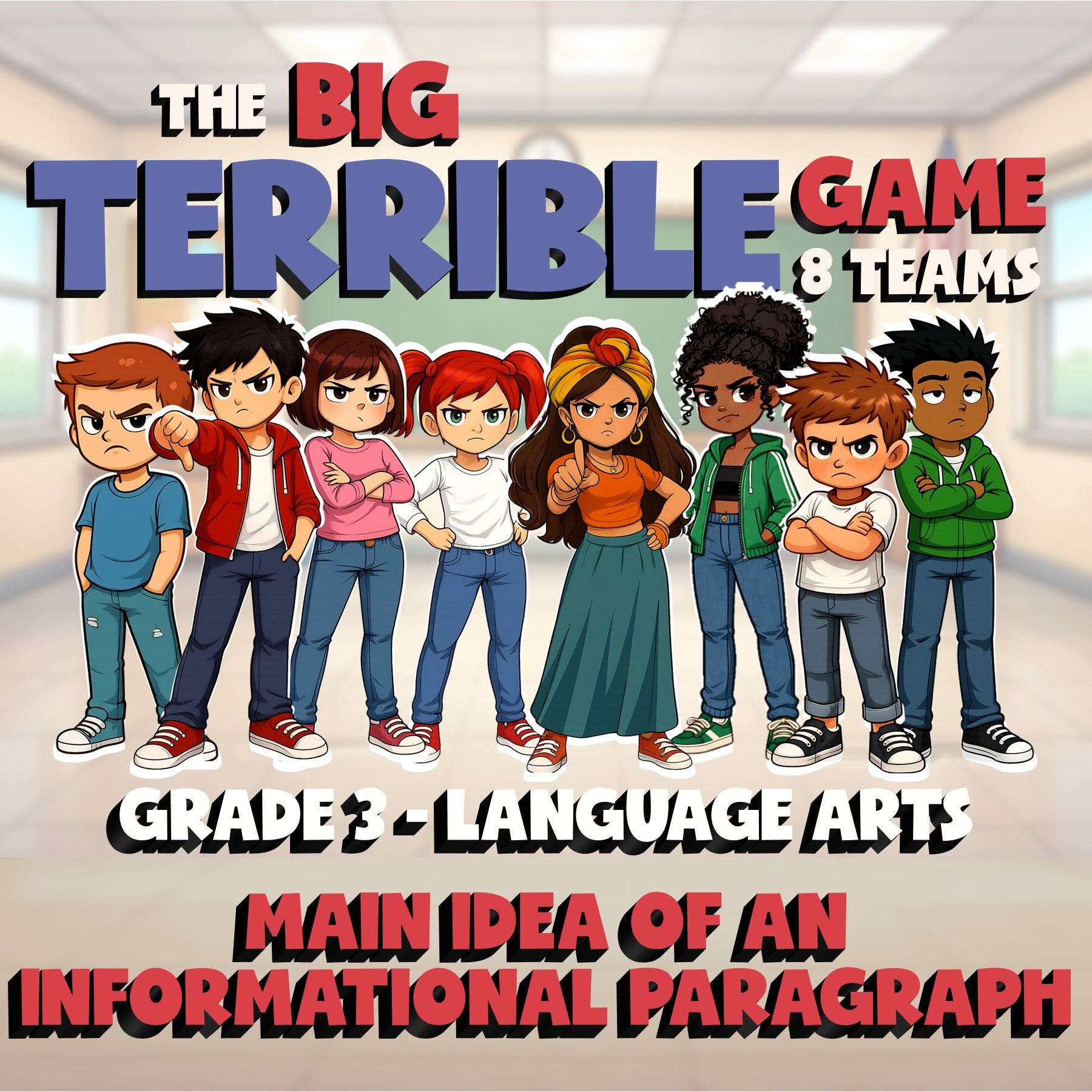 Main Idea of an Informational Paragraph BIG TERRIBLE GAME - Grade 3 ELA Review