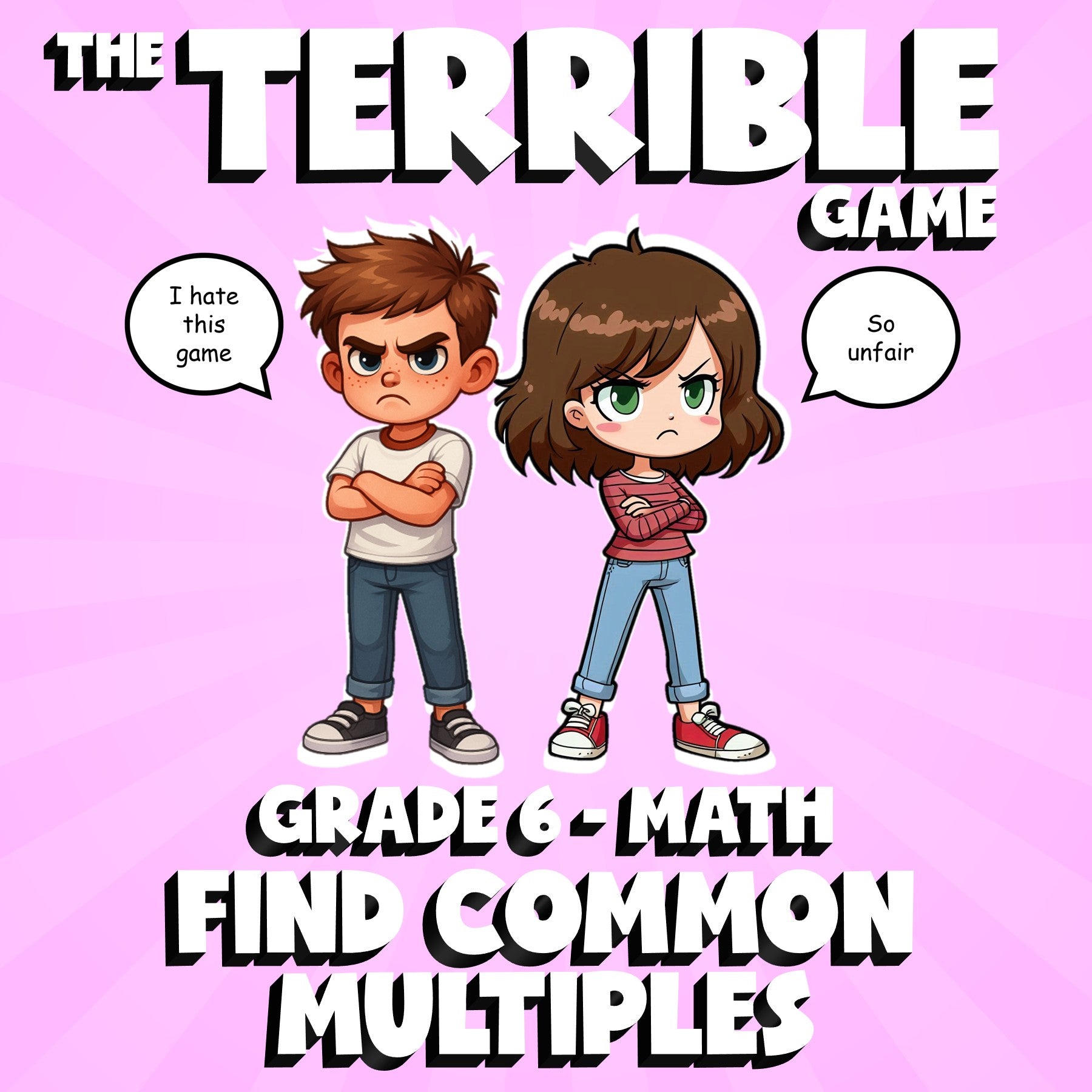 Find Common Multiples THE TERRIBLE GAME - No Prep Grade 6 Math Review Activity