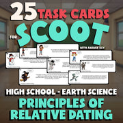 Principles of Relative Dating SCOOT TASK CARDS Game - No Prep Earth Science
