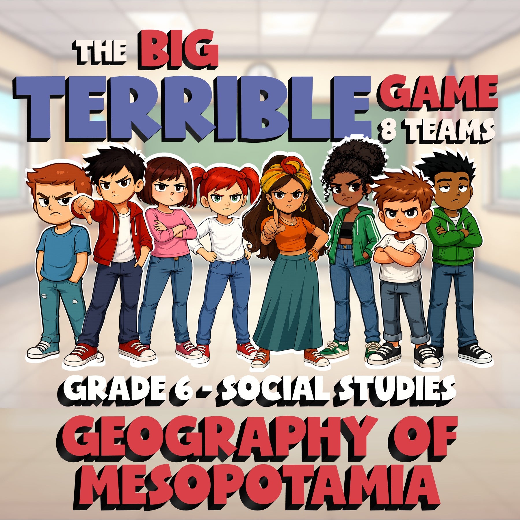 Geography of Mesopotamia BIG TERRIBLE GAME - No Prep Grade 6 Socials Review