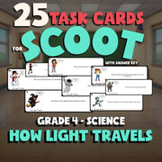 How Light Travels SCOOT TASK CARDS Science Game - No Prep Grade 4 Review