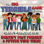 Identify Past Present & Future Verb Tense BIG TERRIBLE GAME - Grade 4 ELA Review