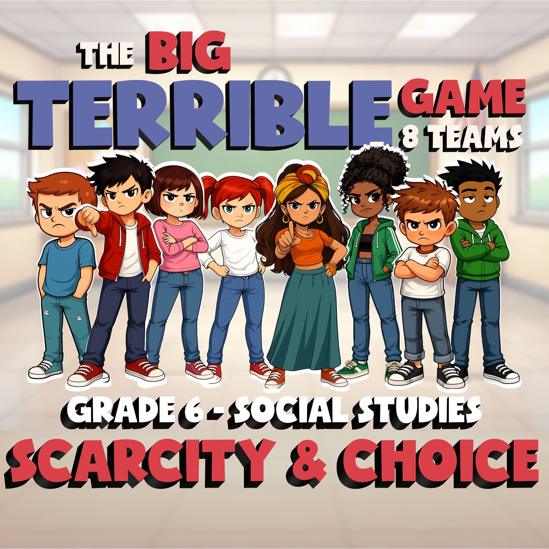 Scarcity & Choice BIG TERRIBLE GAME - No Prep Grade 6 Socials Review Activity