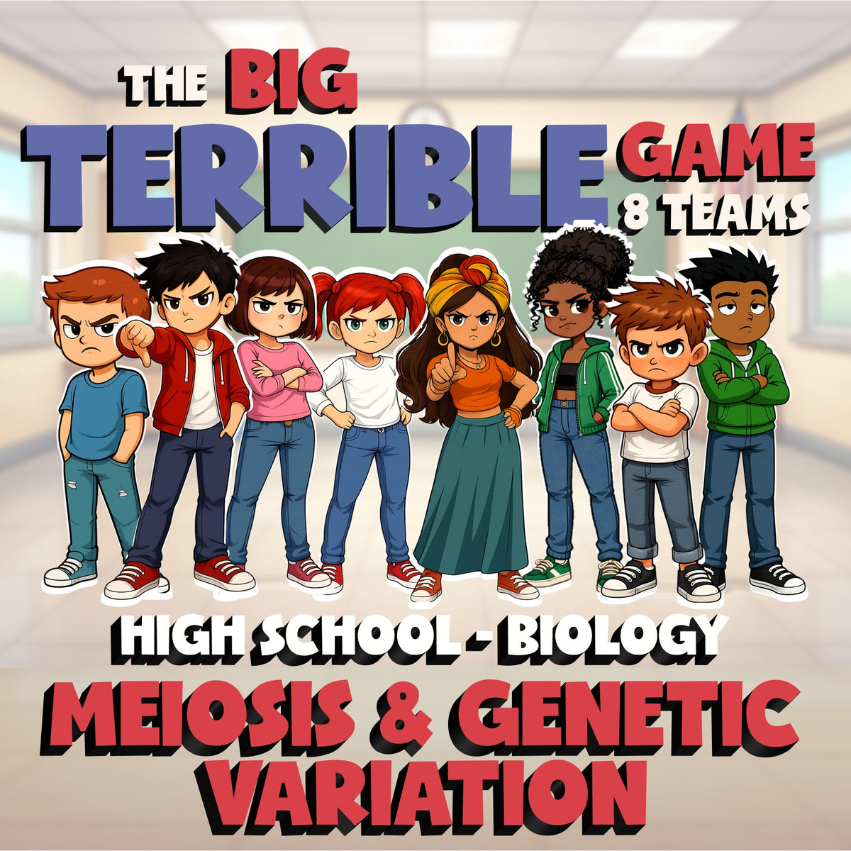 Meiosis & Genetic Variation BIG TERRIBLE GAME - No Prep Biology Science Review