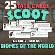 Biomes of the World SCOOT TASK CARDS Science Game - No Prep Grade 7 Review