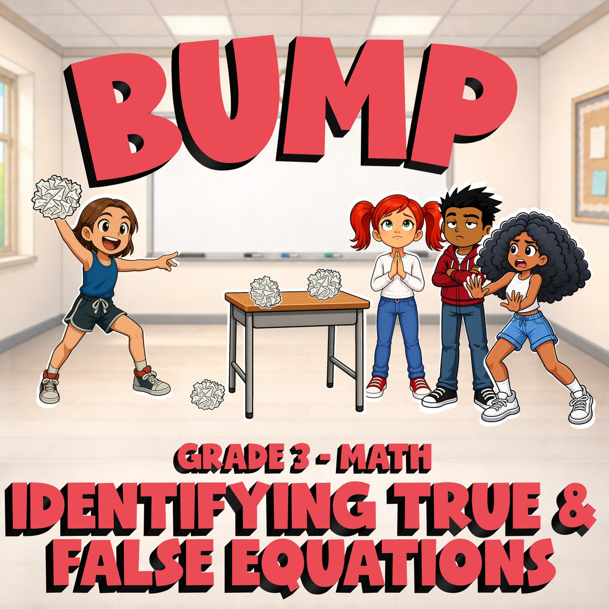 Identifying True & False Equations BUMP Math Game - No Prep Grade 3 Review