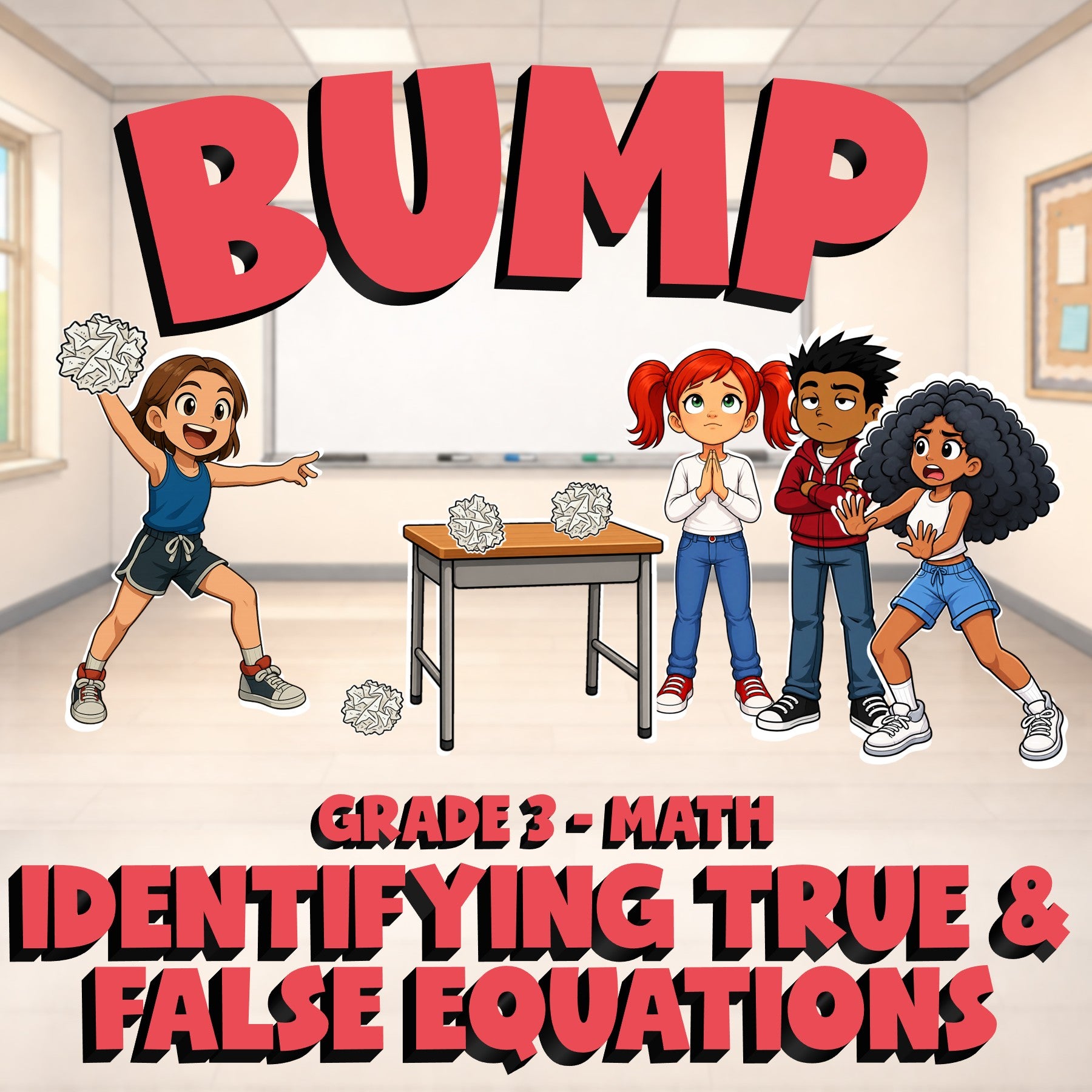 Identifying True & False Equations BUMP Math Game - No Prep Grade 3 Review