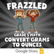 Convert Grams to Ounces FRAZZLED Math Game - No Prep Grade 5 Review Activity