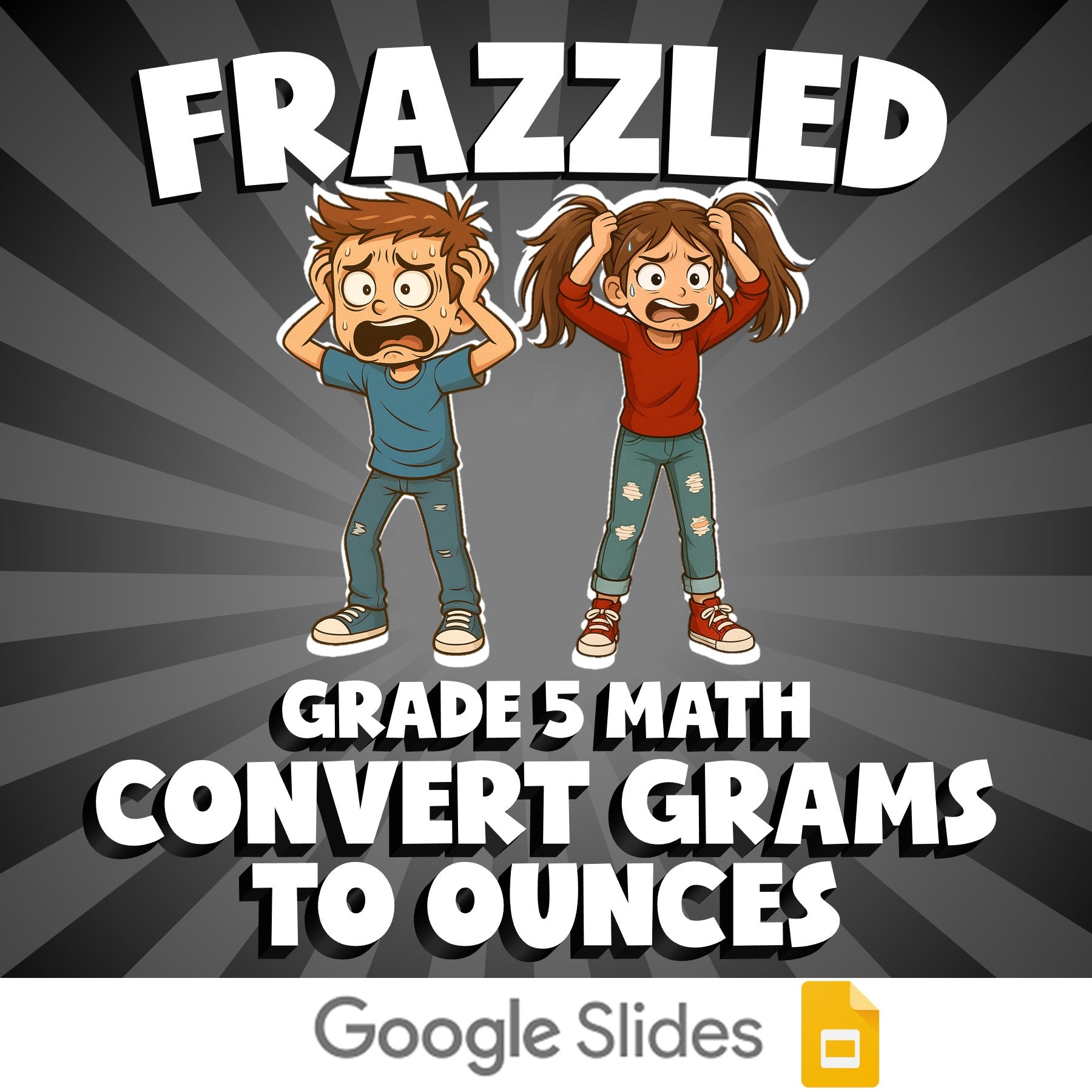 Convert Grams to Ounces FRAZZLED Math Game - No Prep Grade 5 Review Activity