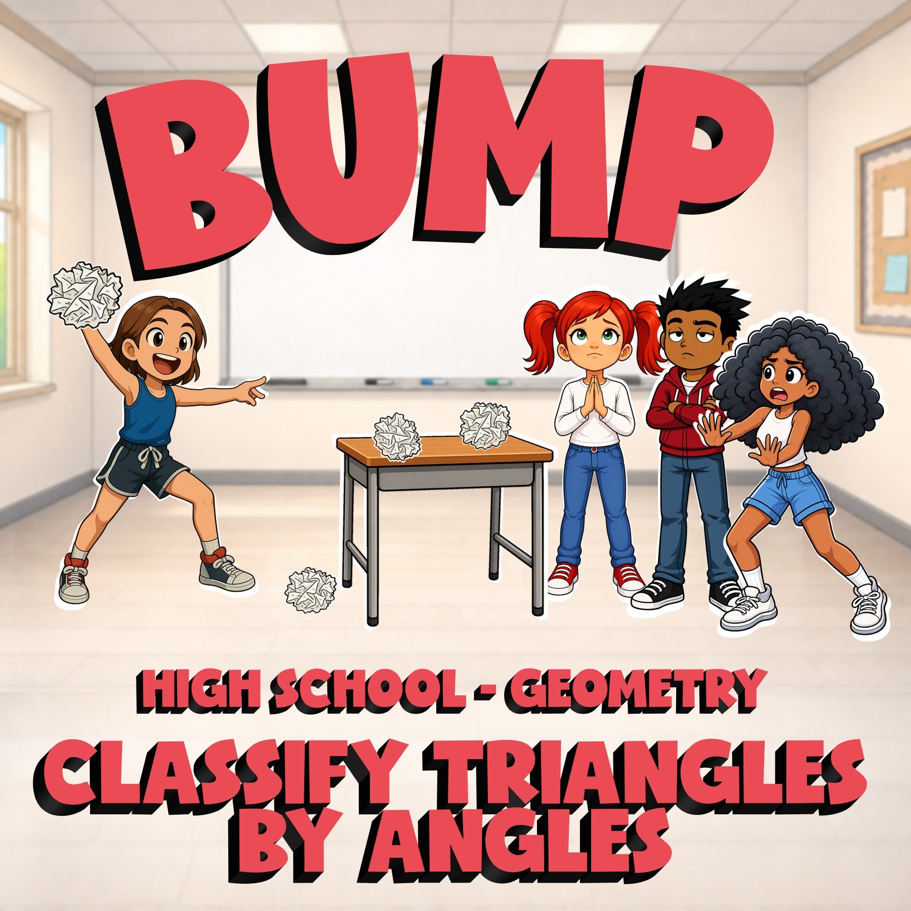 Classify Triangles By Angles BUMP Math Game - No Prep Geometry Review Activity