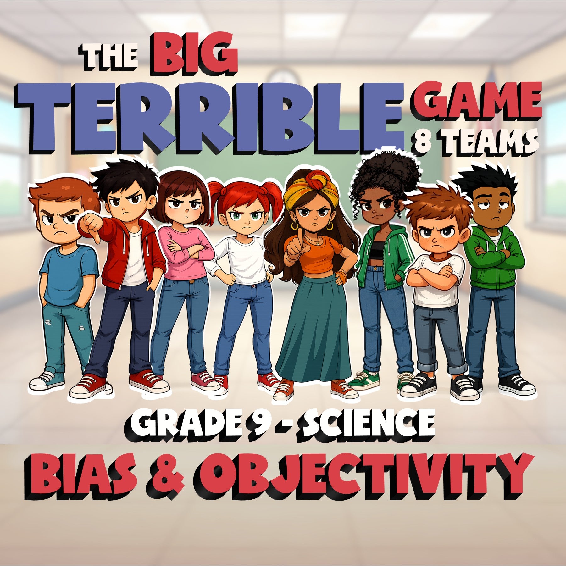 Bias & Objectivity BIG TERRIBLE GAME - No Prep Grade 9 Science Review Activity
