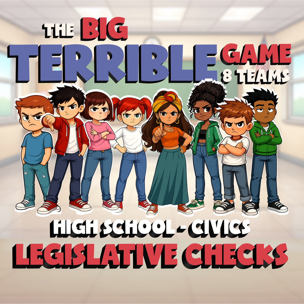 Legislative Checks BIG TERRIBLE GAME - No Prep Civics Review Activity