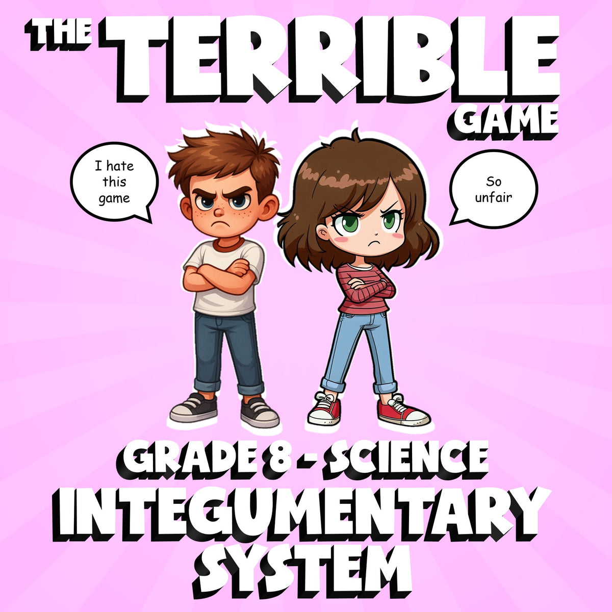 Integumentary System THE TERRIBLE GAME - No Prep Grade 8 Science Review Activity