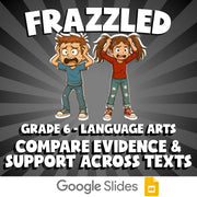Compare Evidence & Support Across Texts FRAZZLED ELA Game - No Prep Grade 6
