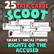Rights of the Accused SCOOT TASK CARDS Socials Game - No Prep Grade 5 Review