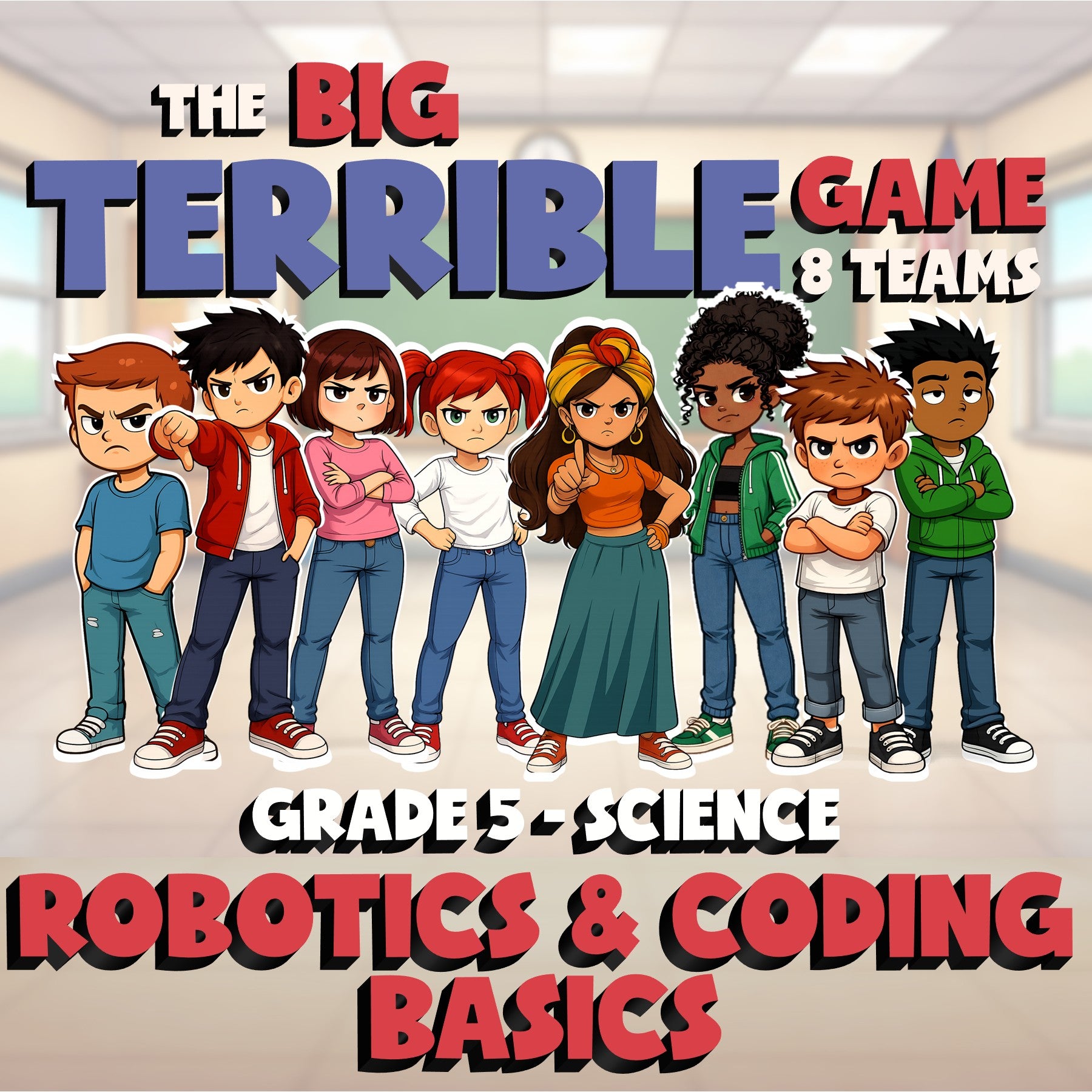 Robotics & Coding Basics BIG TERRIBLE GAME - No Prep Grade 5 Science Review