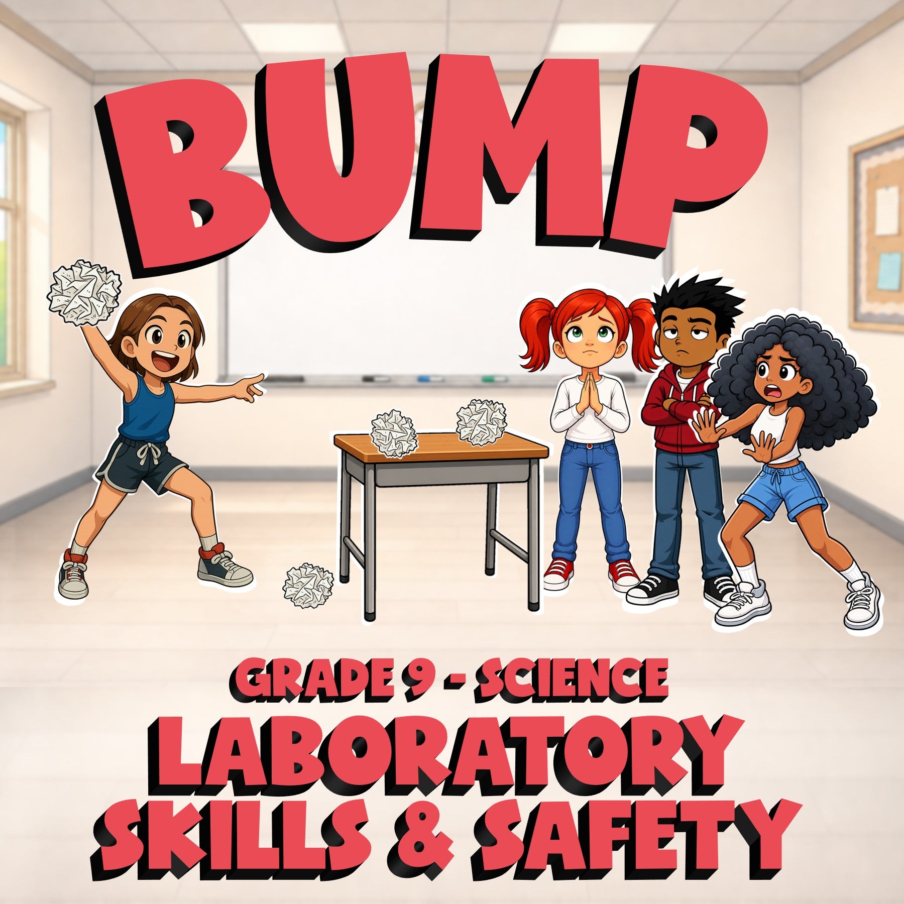 Laboratory Skills & Safety BUMP Science Game - No Prep Grade 9 Review Activity