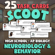Neurobiology & Behavior SCOOT TASK CARDS Science Game - No Prep AP Biology