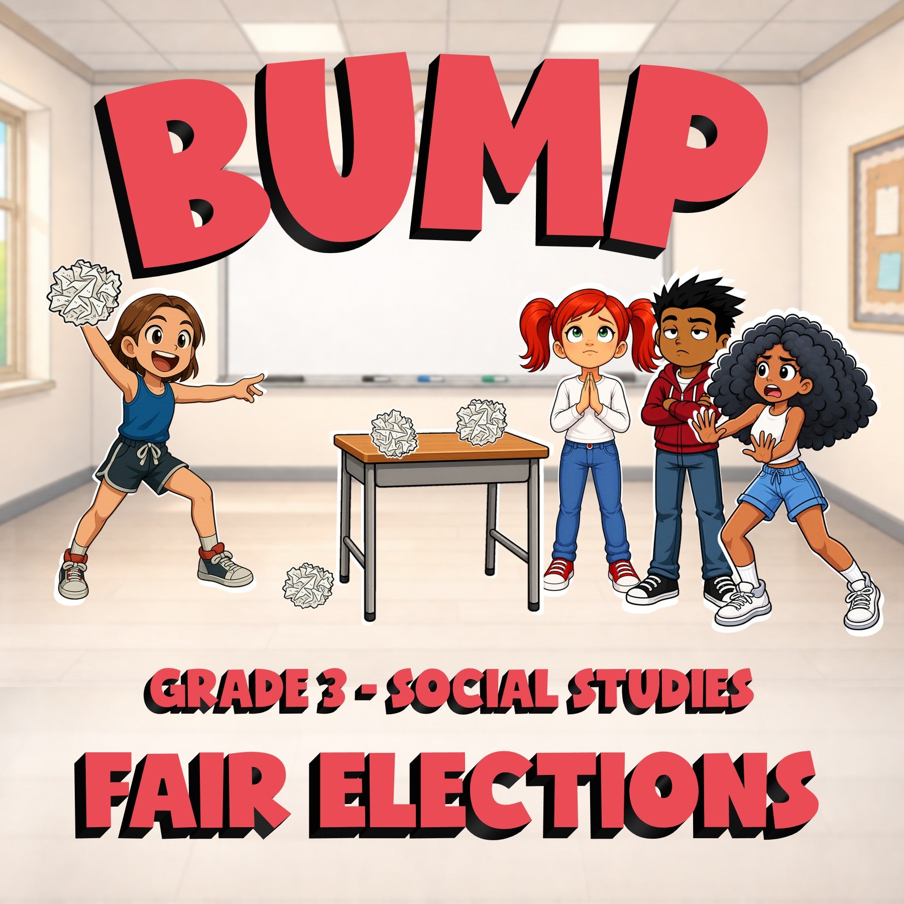 Fair Elections BUMP Socials Game - No Prep Grade 3 Review Activity