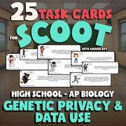 Genetic Privacy & Data Use SCOOT TASK CARDS Science Game - No Prep AP Biology