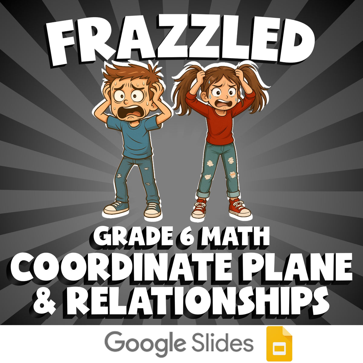 Coordinate Plane & Relationships FRAZZLED Math Game - No Prep Grade 6 Review