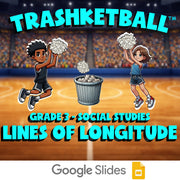 Lines of Longitude TRASHKETBALL Socials Game - No Prep Grade 3 Review Activity