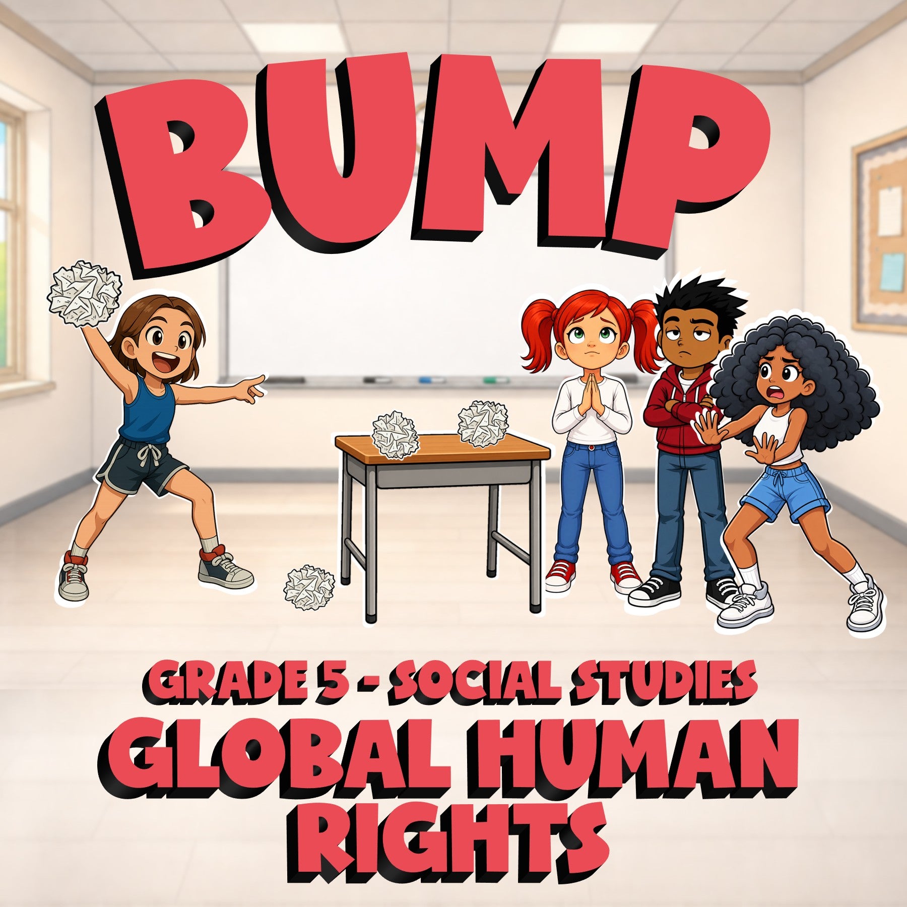 Global Human Rights BUMP Socials Game - No Prep Grade 5 Review Activity