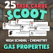Gas Properties SCOOT TASK CARDS Science Game - No Prep Chemistry Review Activity