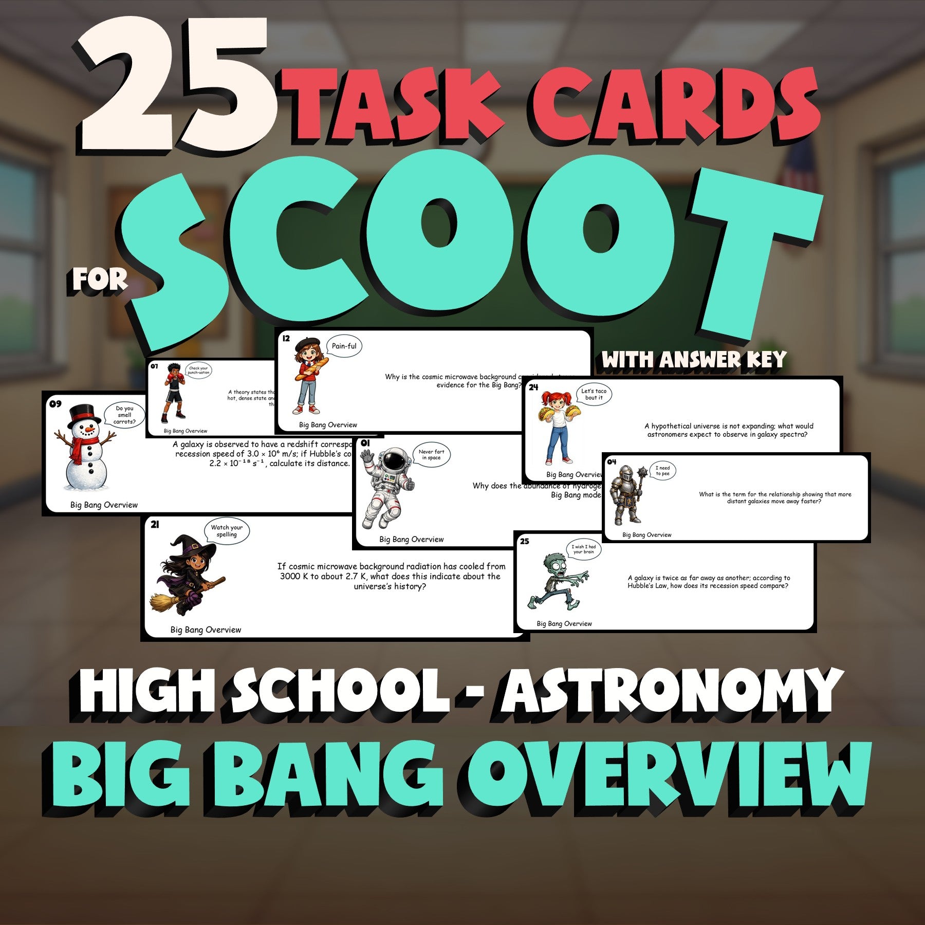 Big Bang Overview SCOOT TASK CARDS Science Game - No Prep Astronomy Review