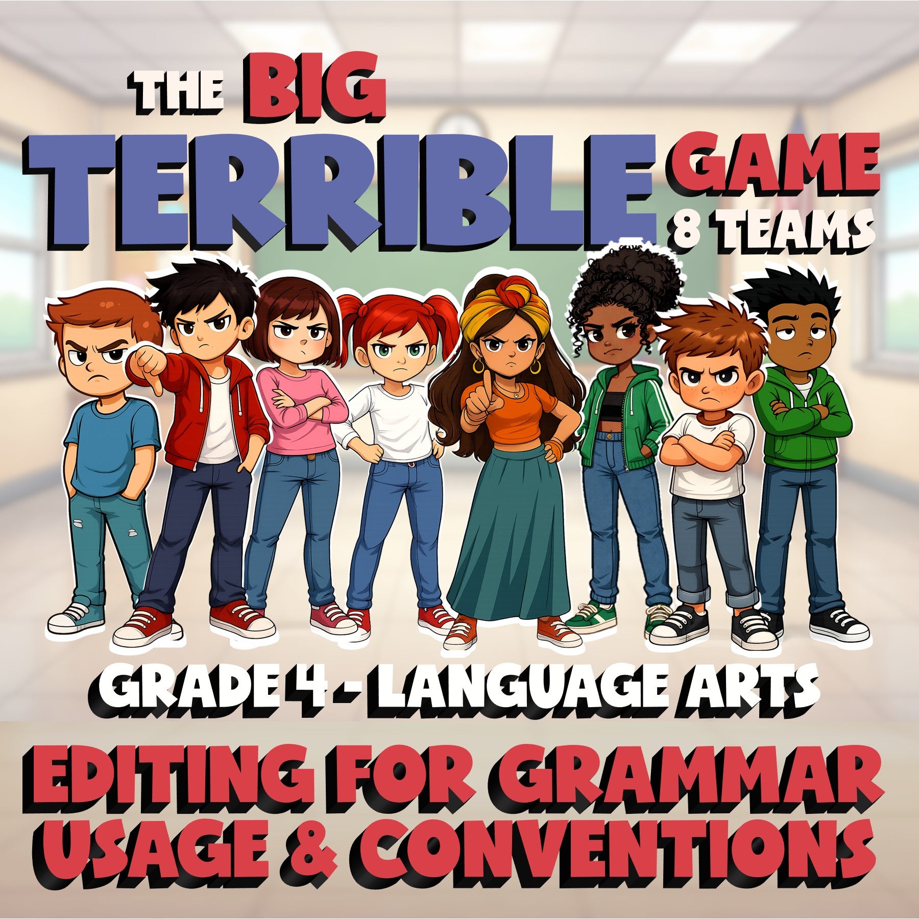 Editing for Grammar Usage & Conventions BIG TERRIBLE GAME - Grade 4 ELA Review