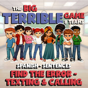 Find the Error - Texting & Calling BIG TERRIBLE GAME - No Prep Spanish Exercise