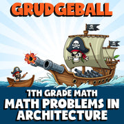 Math Problems in Architecture GRUDGEBALL Math Game - No Prep Grade 7 Review