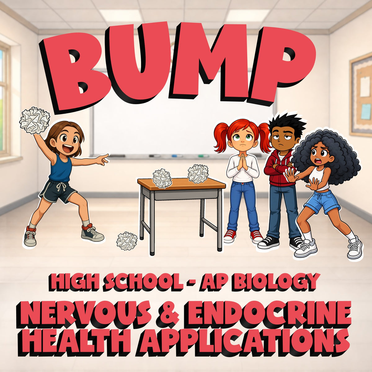 Nervous & Endocrine Health Applications BUMP Science Game - No Prep AP Biology
