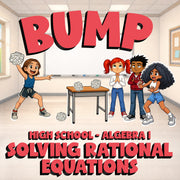 Solving Rational Equations BUMP Math Game - No Prep Algebra 1 Review Activity