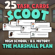 The Marshall Plan SCOOT TASK CARDS U.S. History Game - No Prep Review Activity