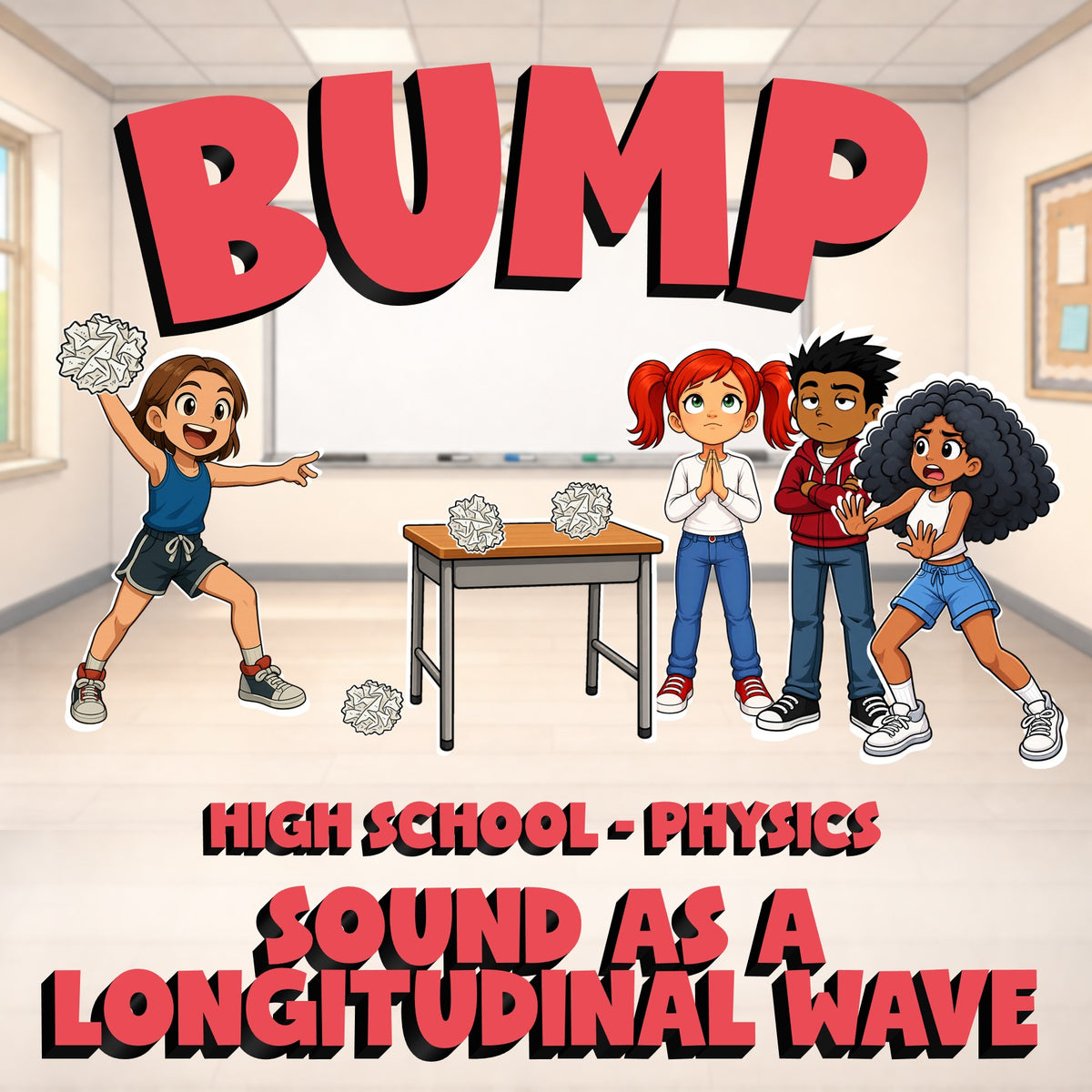 Sound as a Longitudinal Wave BUMP Science Game - No Prep Physics Review Activity