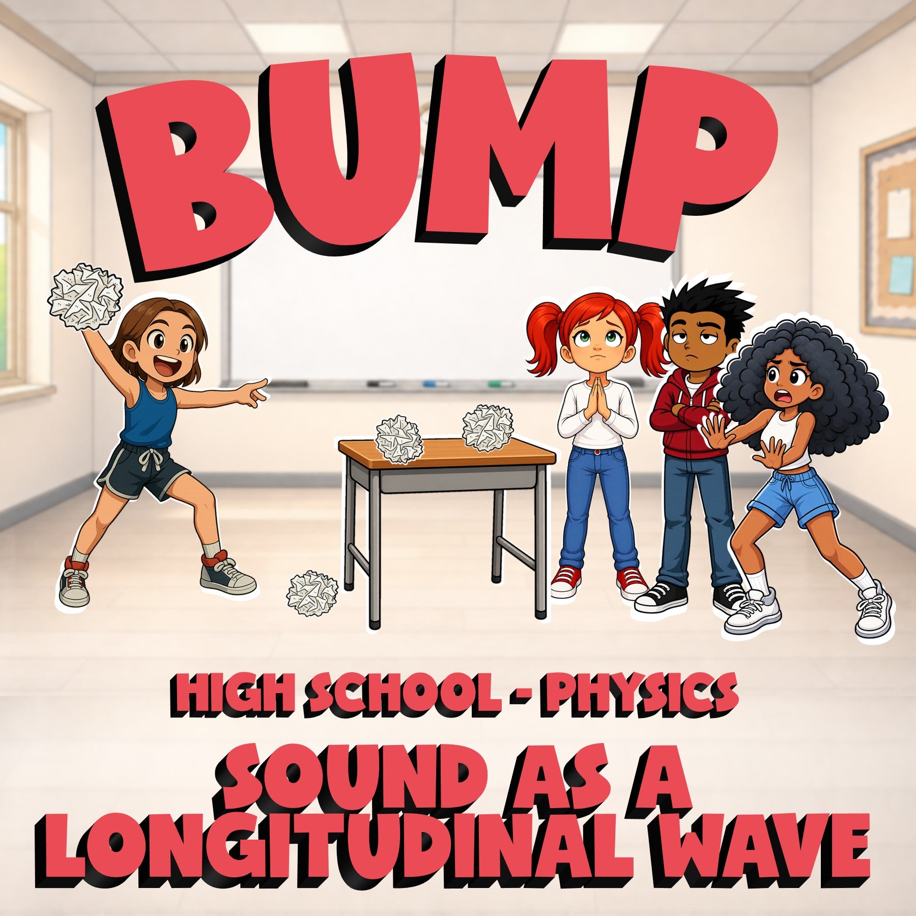Sound as a Longitudinal Wave BUMP Science Game - No Prep Physics Review Activity