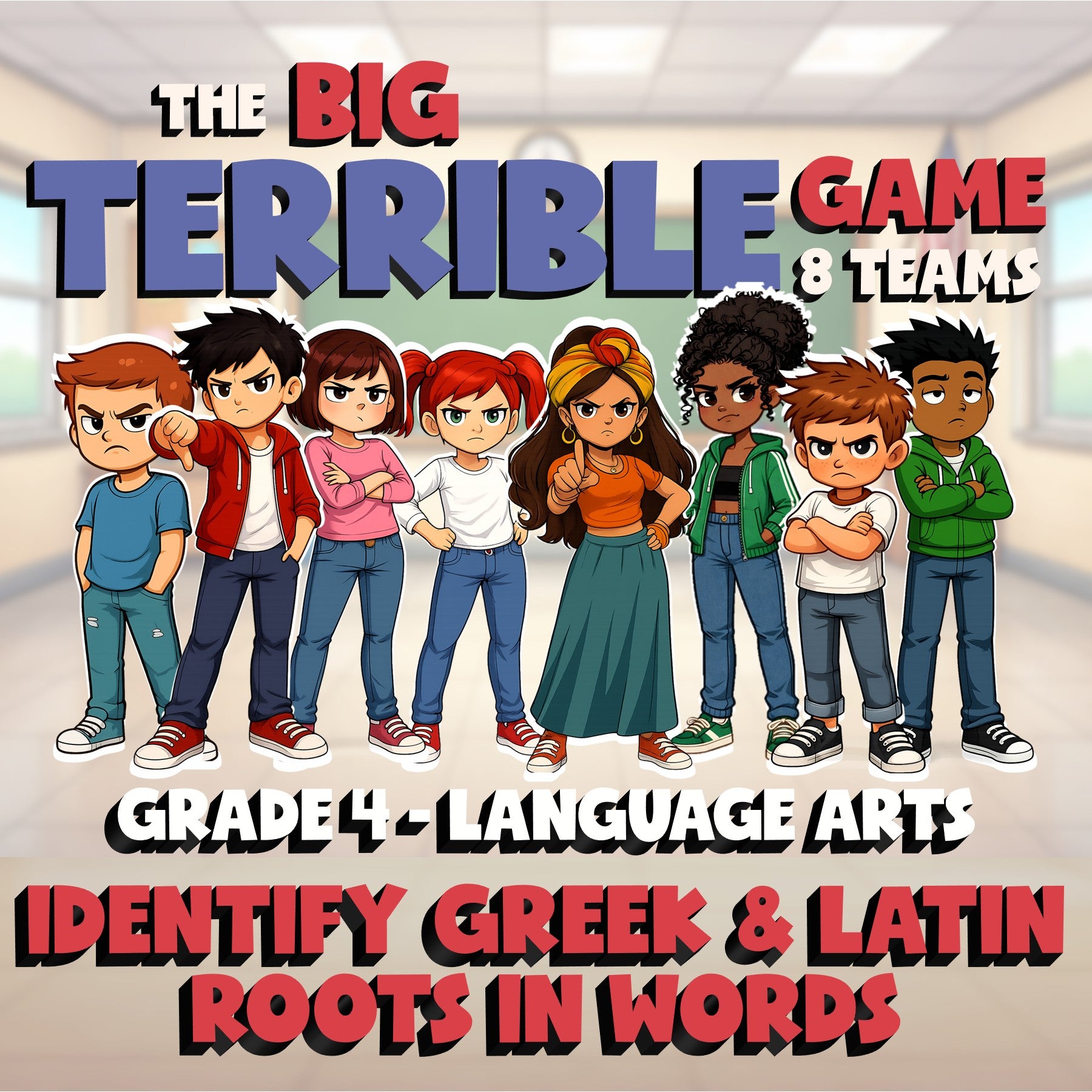 Identify Greek & Latin Roots in Words BIG TERRIBLE GAME - Grade 4 ELA Review