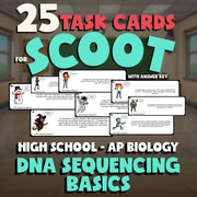 DNA Sequencing Basics SCOOT TASK CARDS Science Game - No Prep AP Biology Review