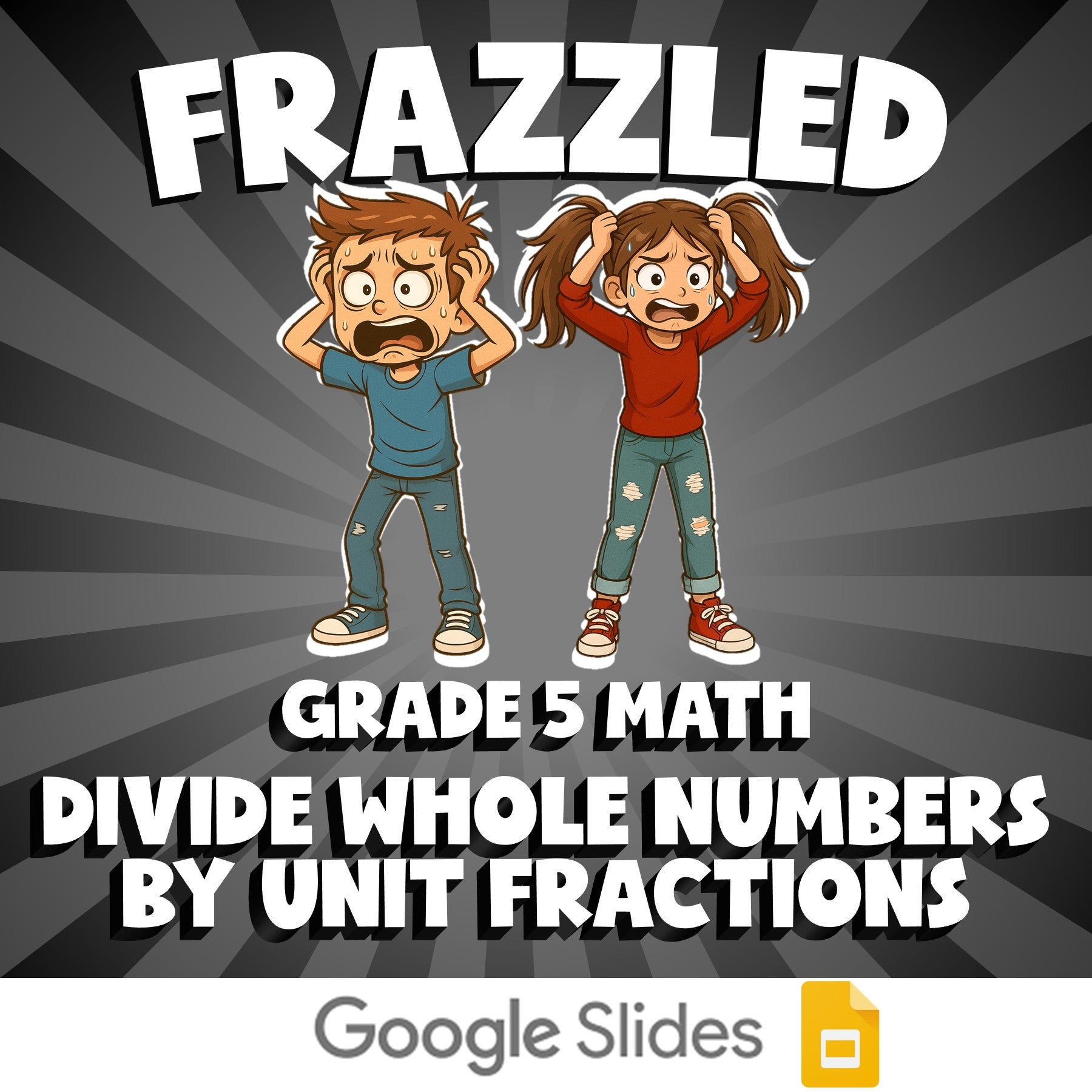 Divide Whole Numbers by Unit Fractions FRAZZLED Math Game - No Prep Grade 5