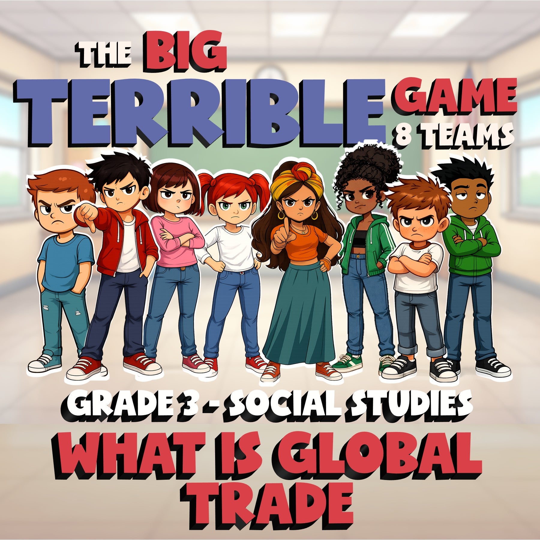 What Is Global Trade BIG TERRIBLE GAME - No Prep Grade 3 Socials Review Activity