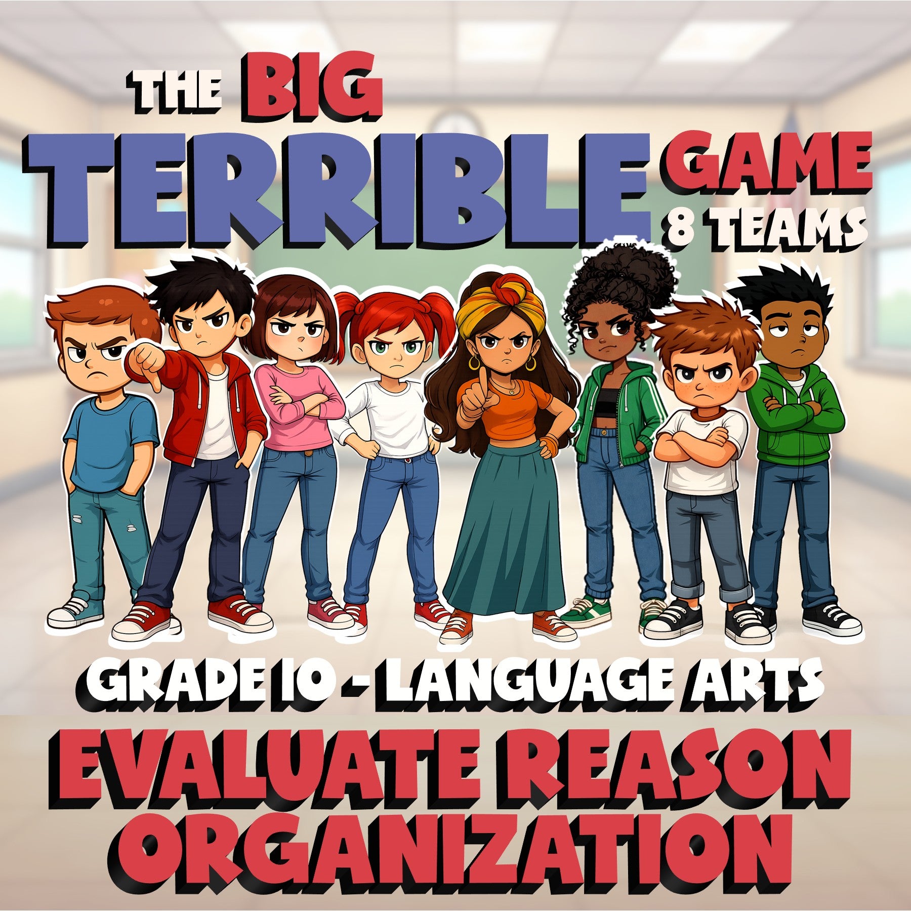 Evaluate Reason Organization BIG TERRIBLE GAME - No Prep Grade 10 ELA Review