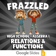 Relations & Functions FRAZZLED Math Game - No Prep Algebra 1 Review Activity