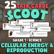 Cellular Energy & Reproduction SCOOT TASK CARDS Science Game - No Prep Grade 7