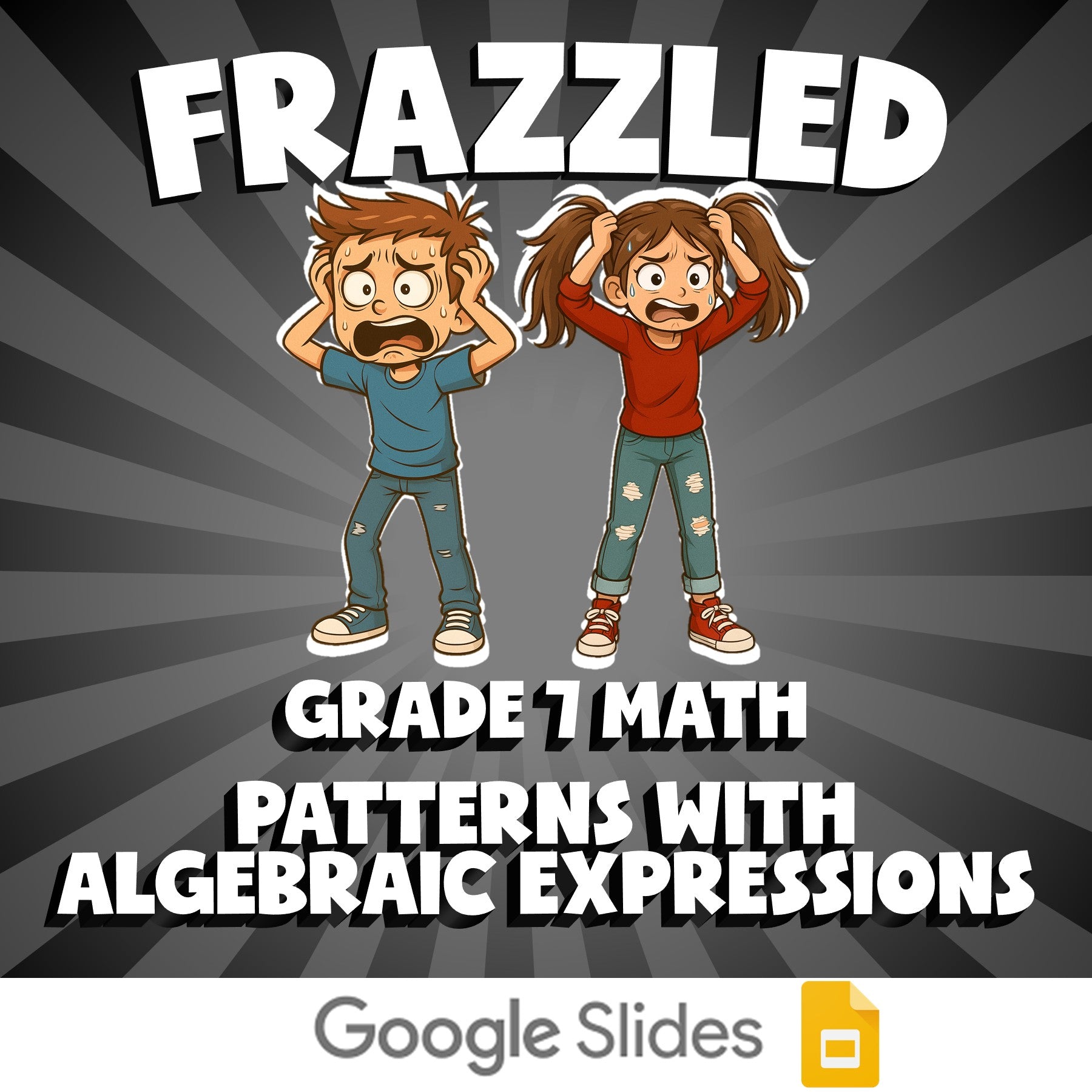 Patterns with Algebraic Expressions FRAZZLED Math Game - No Prep Grade 7 Review