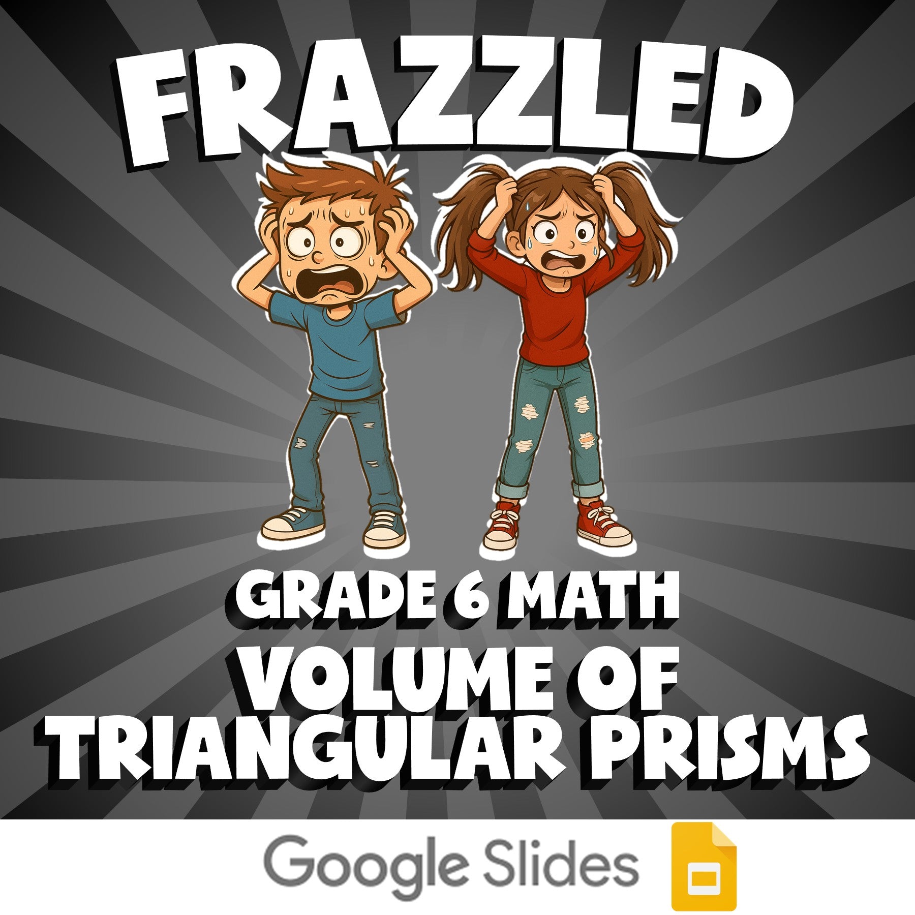 Volume of Triangular Prisms FRAZZLED Math Game - No Prep Grade 6 Review Activity