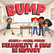 Reliability & Bias in History BUMP Socials Game - No Prep Grade 6 Review